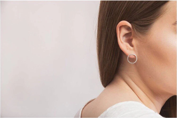 Silver Simple Round Studs - Image 4
