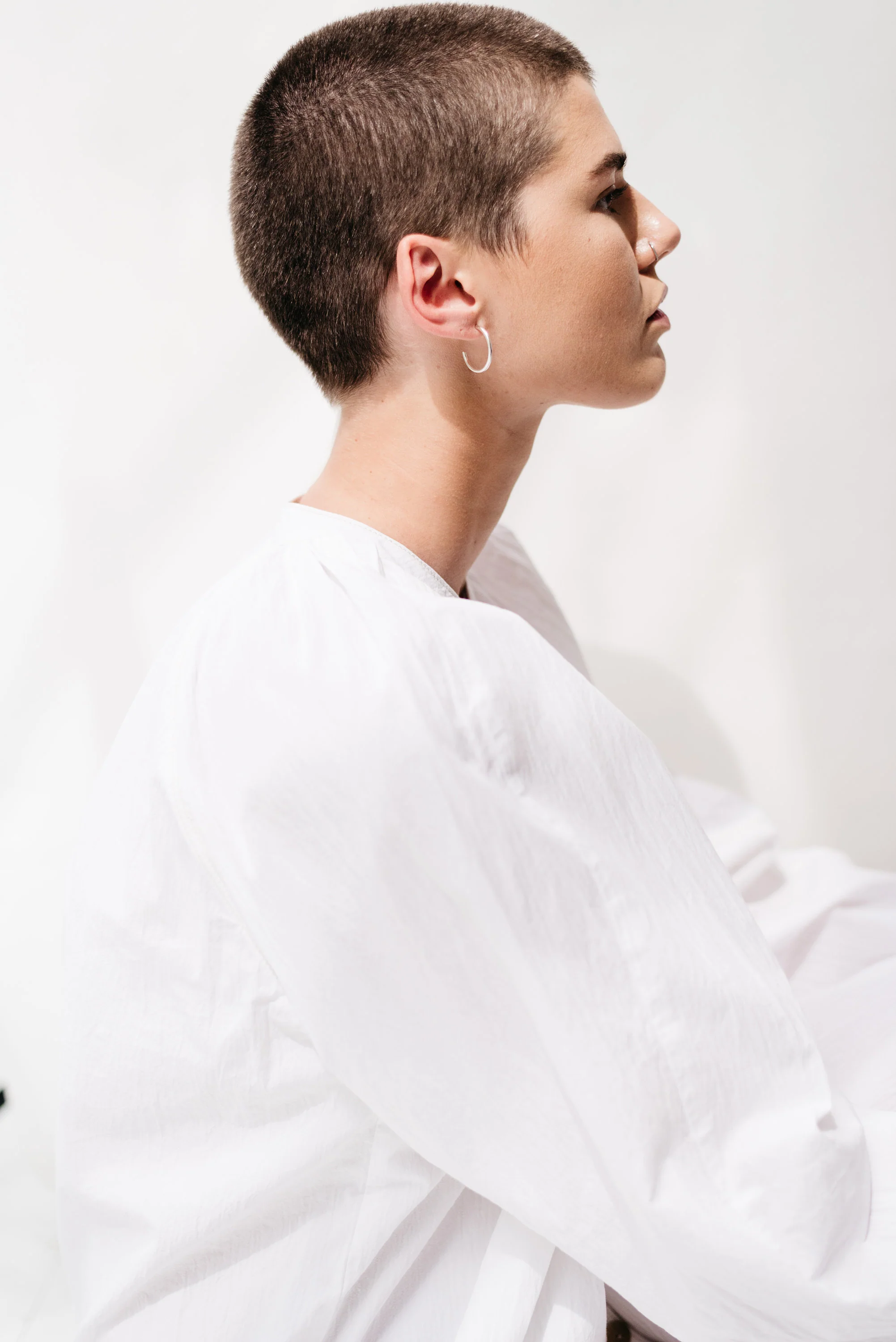 Silver Minimal Large Hoops - Image 5
