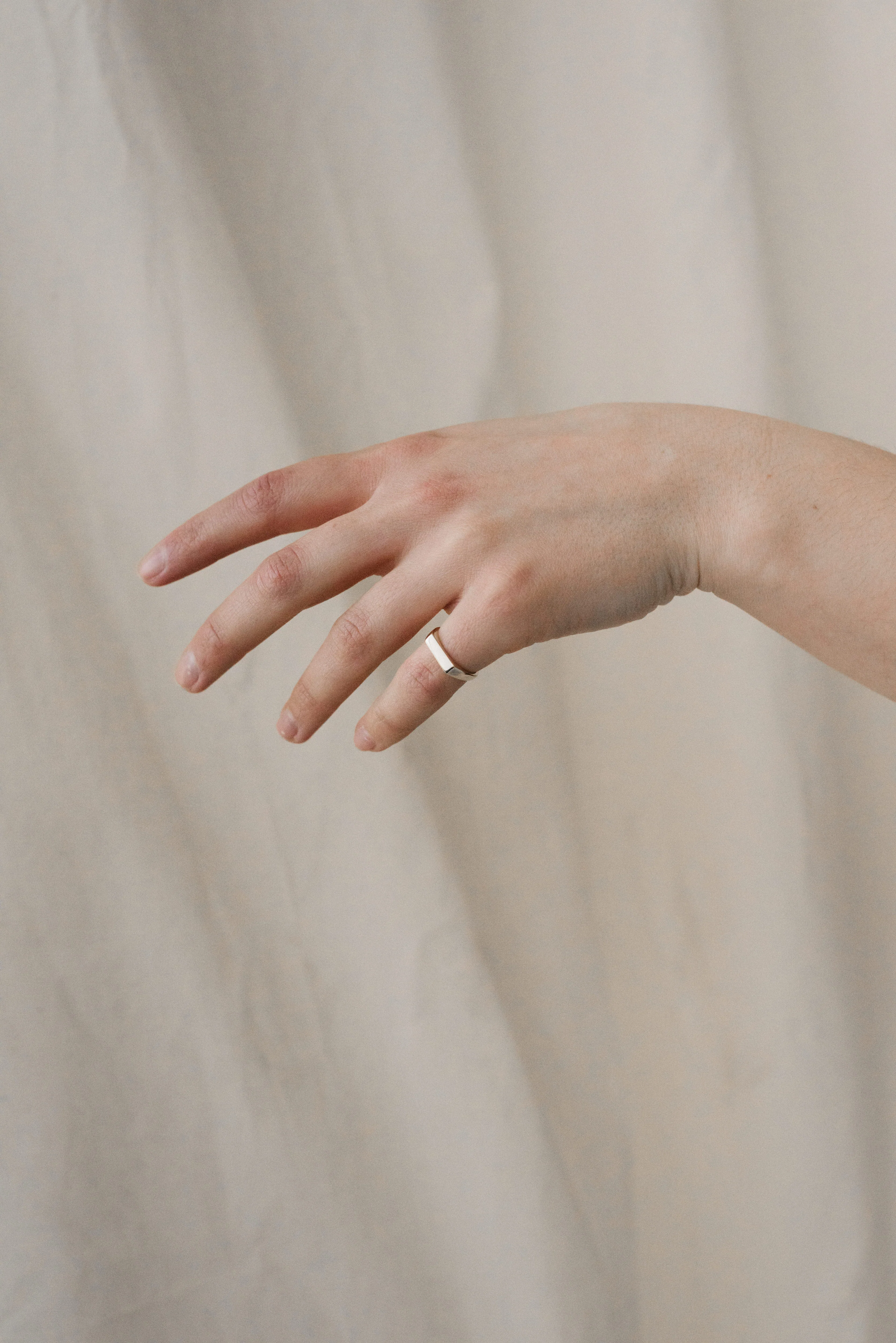 Silver Rectangle Signet Ring - Image 3