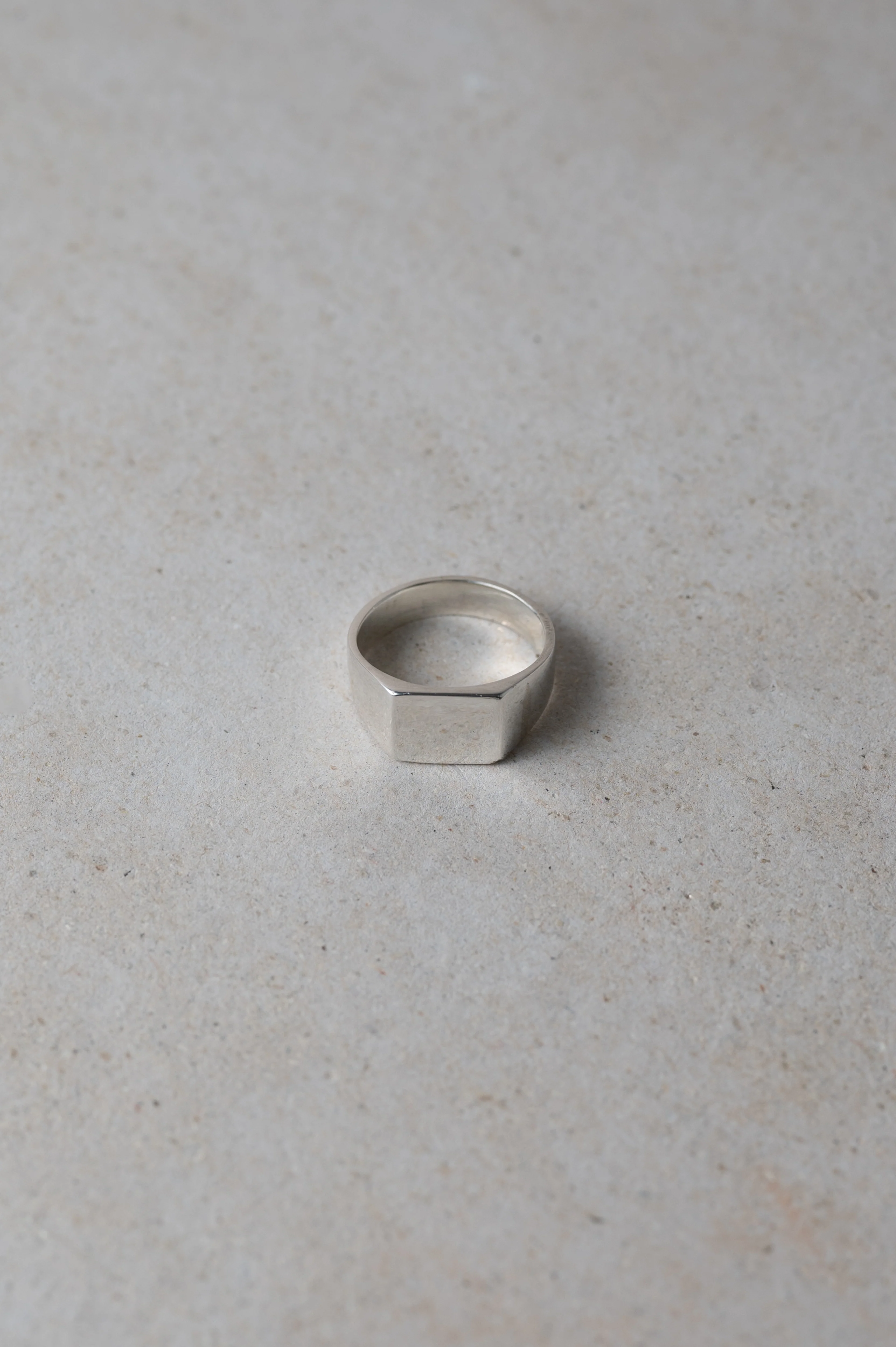 Silver Chunky Square Signet Ring - Image 3