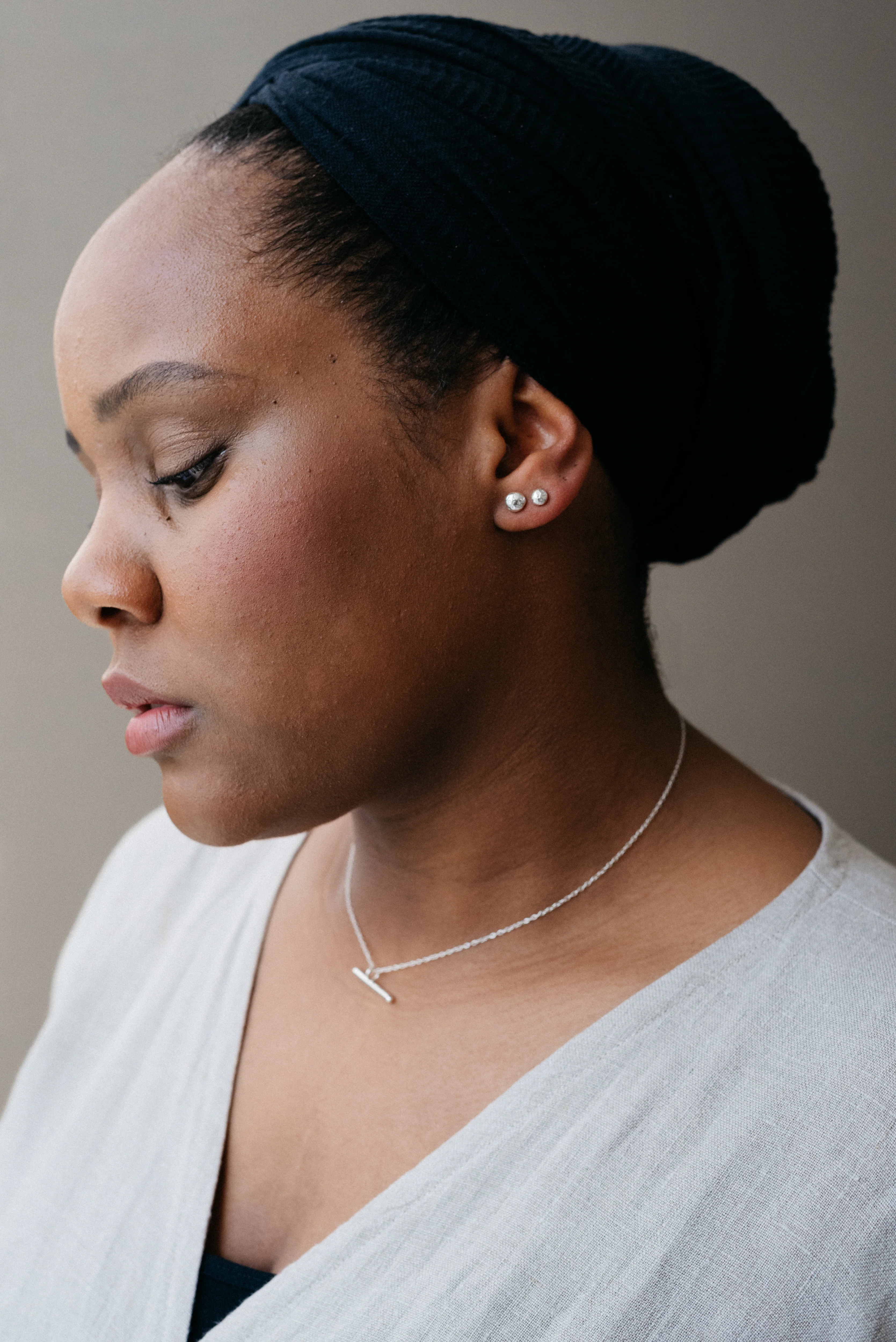 Silver Minimal Bar Necklace - Image 5